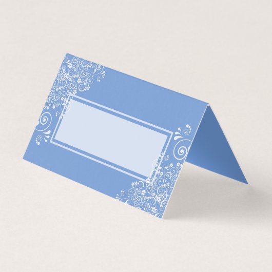 Mariage Chic Bleu avec Flourishes Blancs (Front)