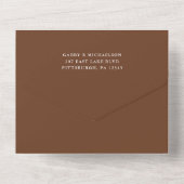 Mariage Chic Brown Tout en un Photo Invitation (Verso)