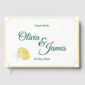 Mariage chic citron élégant typographie verte (Recto)