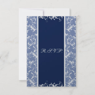 mariage chic damask marine RSVP Standard 3,5 x 5