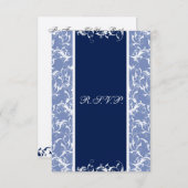 mariage chic damask marine RSVP Standard 3,5 x 5 (Devant / Derrière)