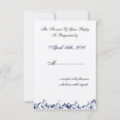 mariage chic damask marine RSVP Standard 3,5 x 5 (Dos)