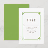 Mariage Chic Déco Vert RSVP (Devant / Derrière)