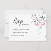 Mariage chic gris couleur rose rose classique RSVP (Devant)