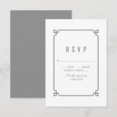Mariage chic gris déco RSVP (Devant / Derrière)