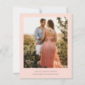 Mariage chic moderne corail côtier, carte de sauve (Dos)