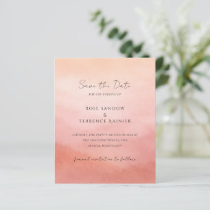 Mariage chic moderne corail côtier, carte de sauve