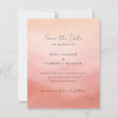Mariage chic moderne corail côtier, carte de sauve (Devant)