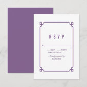 Mariage chic violet deco RSVP (Devant / Derrière)