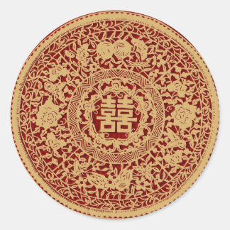 Mariage chinois double autocollants de bonheur