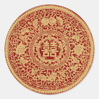 Mariage chinois double autocollants de bonheur