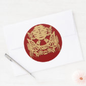 Mariage chinois double bonheur motif autocollants (Enveloppe)