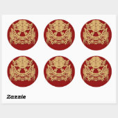 Mariage chinois double bonheur motif autocollants (Feuille)