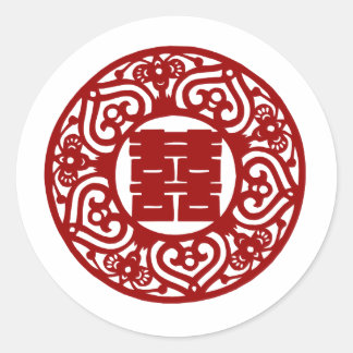 Mariage chinois double hapiness stickers