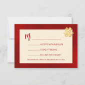 Mariage Chinois Moderne RSVP Rouge (Devant)