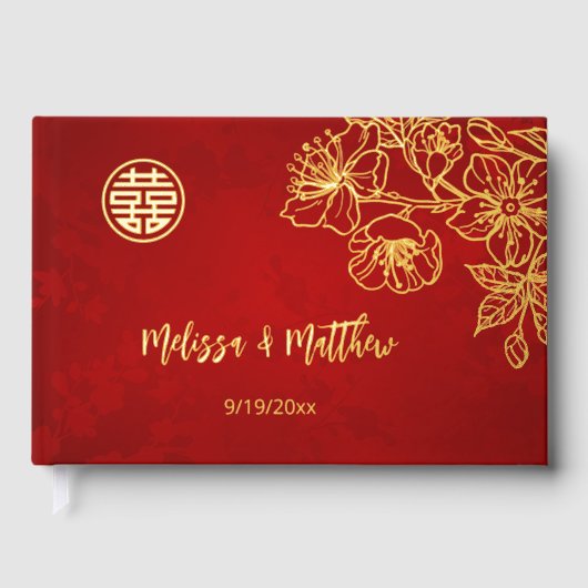 Mariage chinois rouge or floral (Recto)