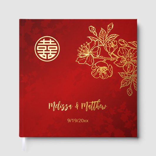 Mariage chinois rouge or floral (Recto)