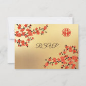 Mariage chinois RSVP Gold Red Cherry Blossom (Dos)