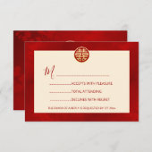 Mariage chinois RSVP Red Modern (Devant / Derrière)