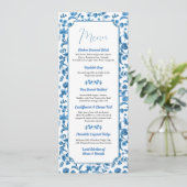 Mariage Chintz Blue & White Floral Ditsy Menu (Debout devant)