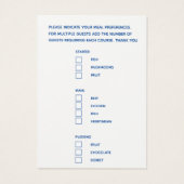 Mariage choix de repas saphir bleu art (Dos)