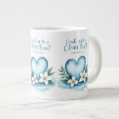 Mariage chrétien Psaume 51 Aquarelle Coeur Mug (Devant droit)