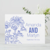 Mariage chrysanthemum invitation de mariage bleu (Debout devant)