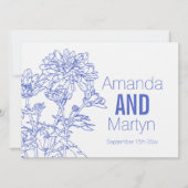 Mariage chrysanthemum invitation de mariage bleu (Devant)