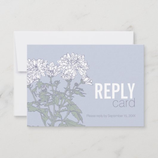 Mariage chrysanthemum mariage blanc RSVP QR code (Devant)