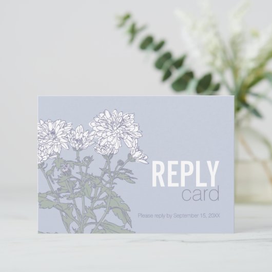 Mariage chrysanthemum mariage blanc RSVP QR code (Debout devant)