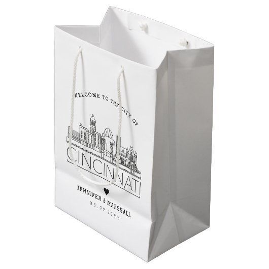 Mariage Cincinnati | Sac cadeau moyen (Devant Angle)