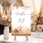 Mariage Citrouille Boho Fall<br><div class="desc">Boho Fall Citrouille Mariage Numéro de tableau. Éléments correspondants disponibles.</div>