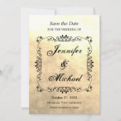 Mariage Classique à l'ancienne Save the Date Sépia (Devant)