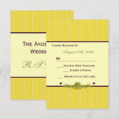 Mariage classique Art Nouveau jaune et violet RSVP (Devant / Derrière)