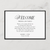 Mariage classique Bienvenue Sac cadeau Cartes de p (Devant)