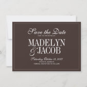 Mariage Classique Brun Save the Date (Devant)