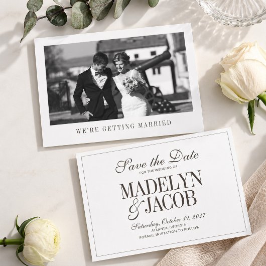 Mariage Classique Brun Save the Date