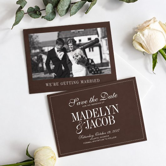 Mariage Classique Brun Save the Date