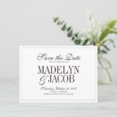 Mariage Classique Brun Save the Date (Debout devant)