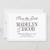Mariage Classique Brun Save the Date (Devant)