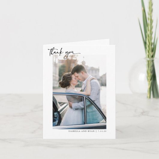 Mariage classique Carte de remerciements photo (Devant)