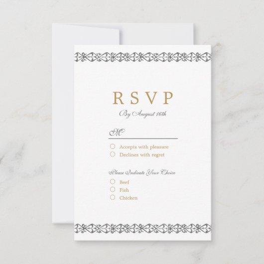 Mariage classique classique élégant RSVP (Devant)