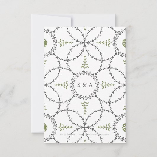 Mariage classique classique élégant RSVP (Dos)