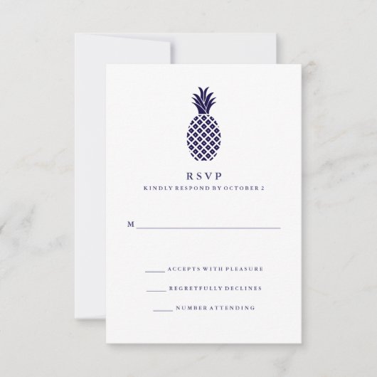 Mariage classique d'ananas de la marine RSVP (Devant)