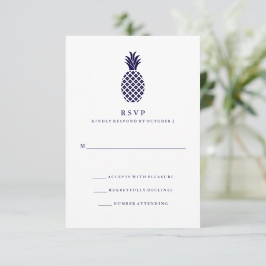 Mariage classique d'ananas de la marine RSVP (Debout devant)