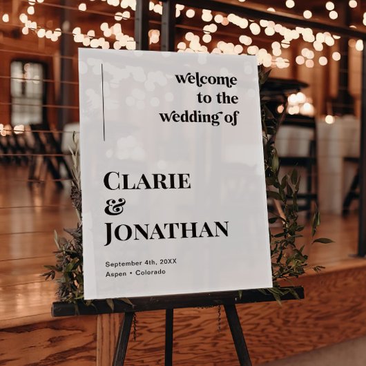 Mariage classique Disco Noir et Blanc Accueil