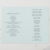 Mariage classique élégant. Programme bleu plié (Dos)