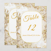 Mariage classique en fleur dorée Numéro de table (Devant / Derrière)