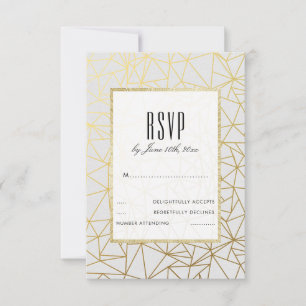 Mariage classique en or et blanc RSVP
