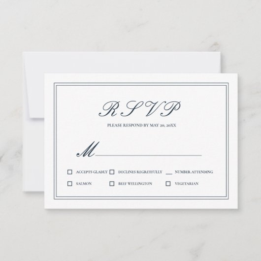 Mariage classique et simple élégant RSVP (Devant)